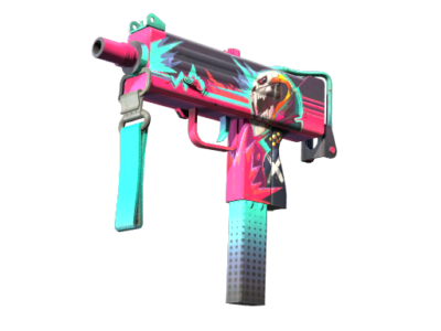 MAC-10 | Neon Rider ( Well-Worn)